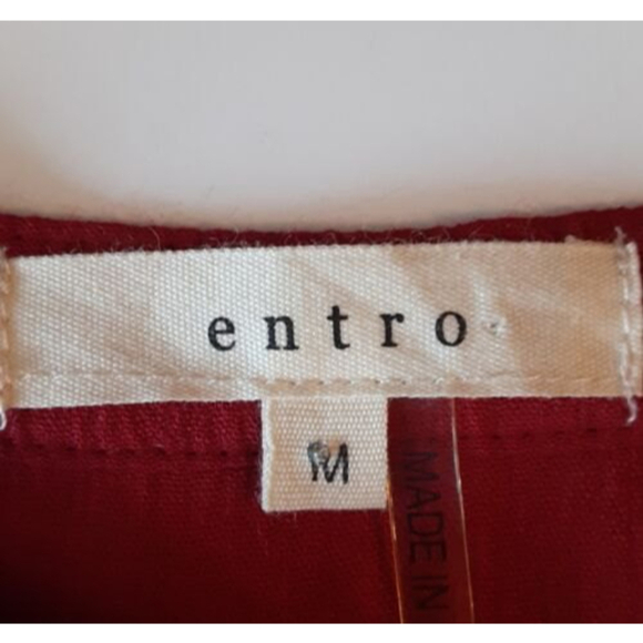 Entro Wine Color Tunic Top with Fringe Hi/Lo Hem Size M - Picture 5 of 9